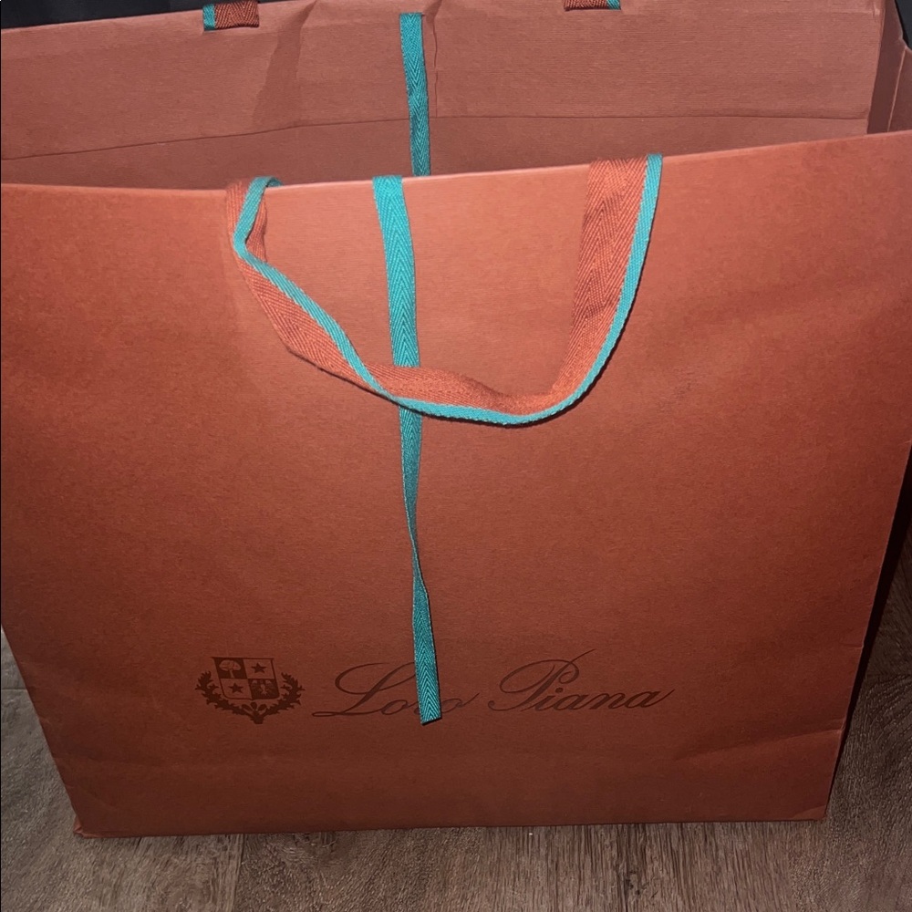 Loro Piana Terracotta Bag with Turquoise Handles